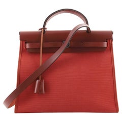 Hermes Herbag Zip Leather and Toile 31