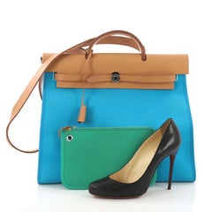 Hermes Herbag Zip Leather and Toile 39