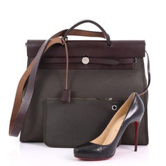 Hermes Herbag Zip Leather and Toile 39