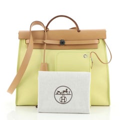 Hermes Herbag Zip Leather and Toile 39