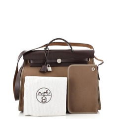 Hermes Herbag Zip Leather and Toile 39