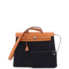 Hermes Herbag Cremallera Piel y Toile 39
