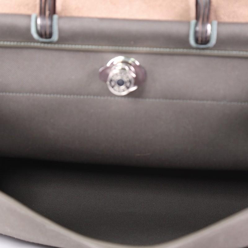 Hermes Herbag Zip Leather and Toile 39 In Good Condition In NY, NY
