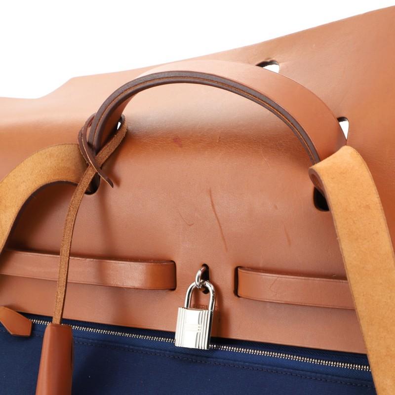 Hermes Herbag Zip Leather And Toile 39 2