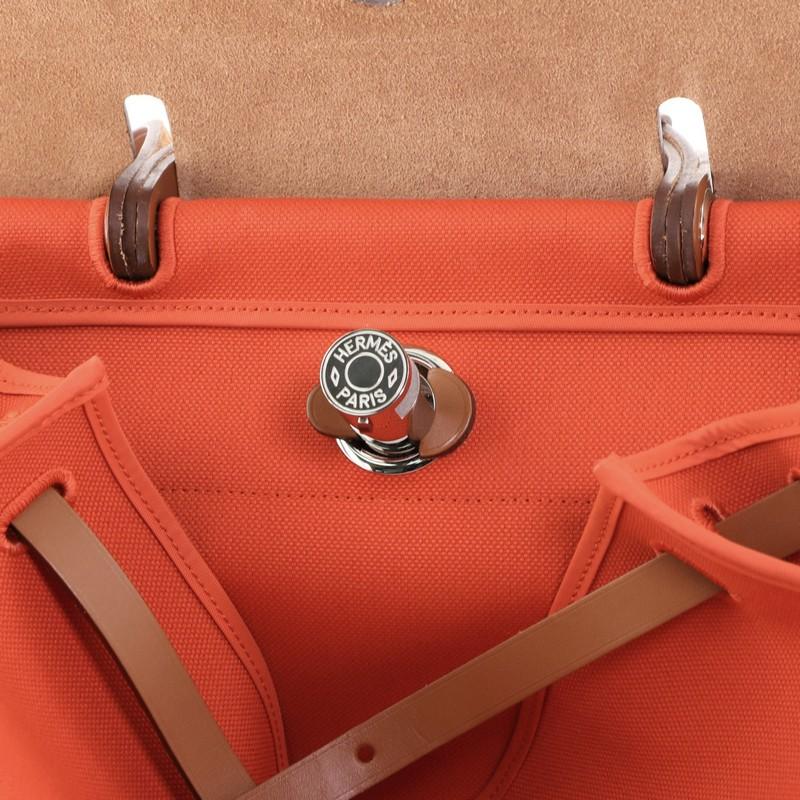 Hermes Herbag Zip Leather And Toile 39  3