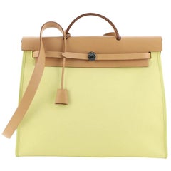 Hermes Herbag Zip Leather and Toile 39