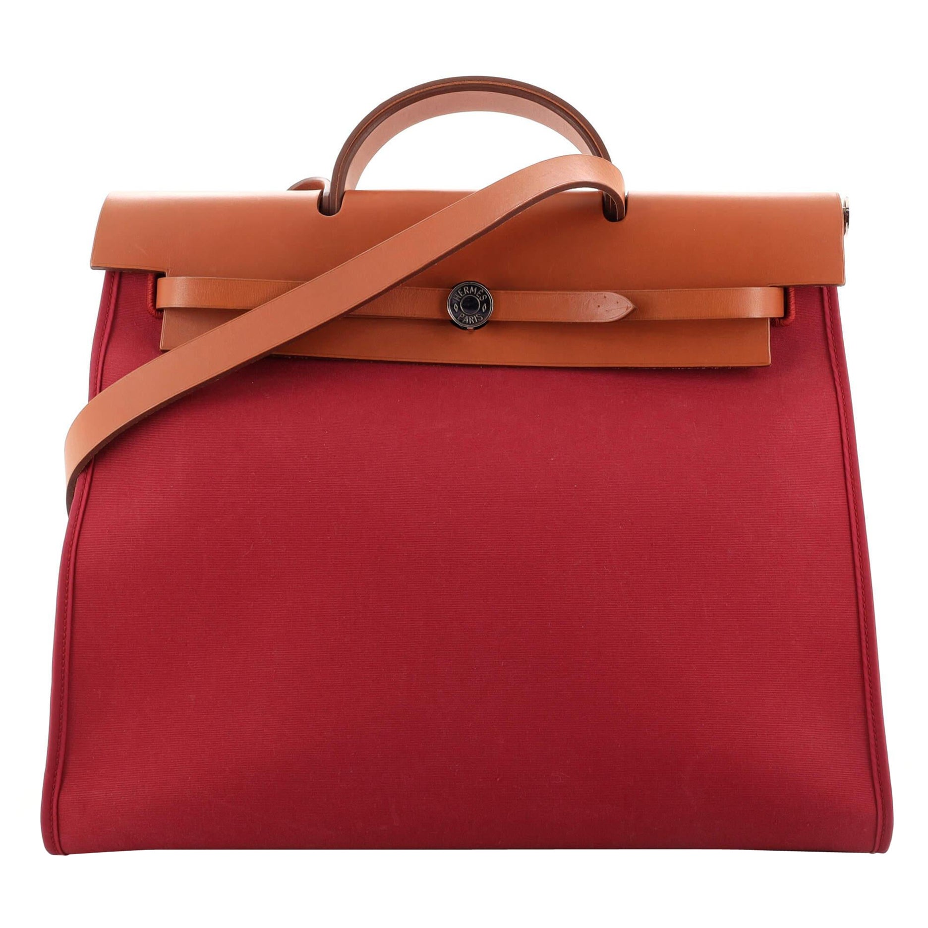 Hermes Herbag Zip Leather and Toile 39