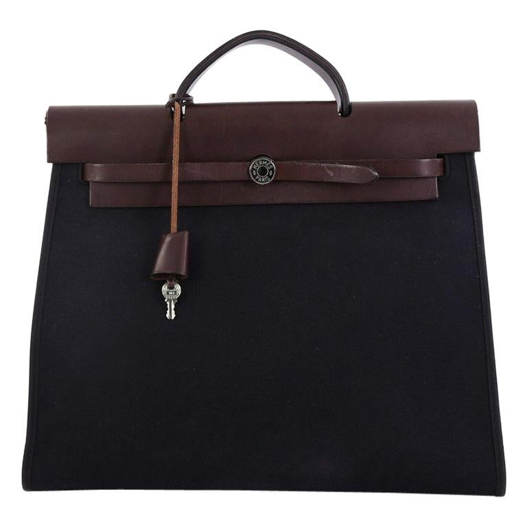 Hermes Herbag Zip Leather and Toile 39