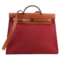 Hermes Herbag Zip Leather and Toile 39