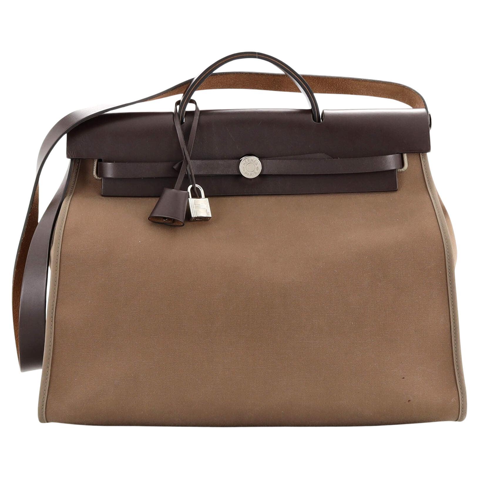 Hermes Herbag Zip Leather and Toile 39