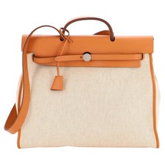 Hermes Herbag Zip Leather and Toile 39