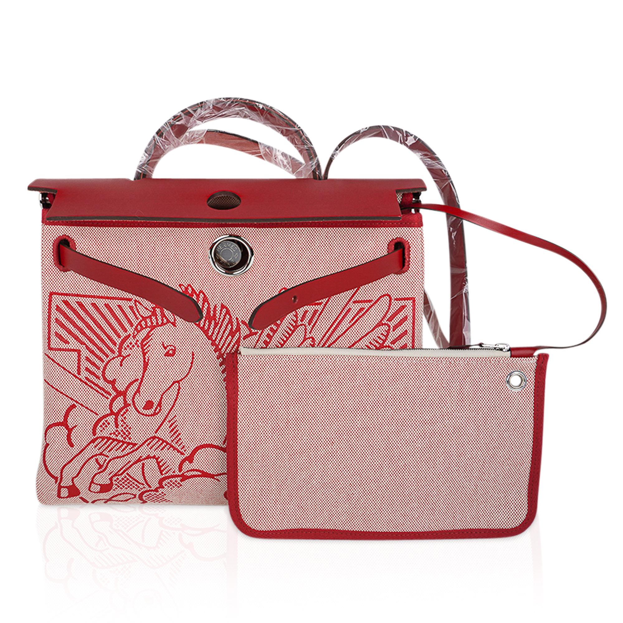 Hermes Herbag Zip Pegase Pop 31 Rouge Piment Special Edition In New Condition In Miami, FL