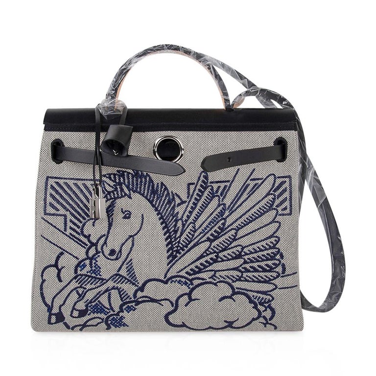 Hermes Herbag Zip Retourne 31 Toile Canvas Shoulder Bag