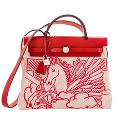 Hermes Herbag Zip Pegase Pop Toile and Leather 31