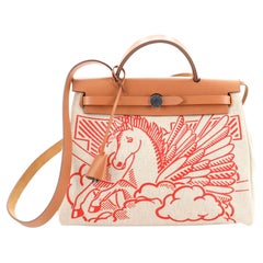 Hermes Herbag Zip Pegase Pop Toile and Leather 31