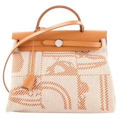 Hermes Herbag Zip Relief Brides de Gala Toile and Leather 31