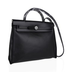 Hermes Herbag Zip Retourne 31 Black Berline / Black Hunter Leather Palladium