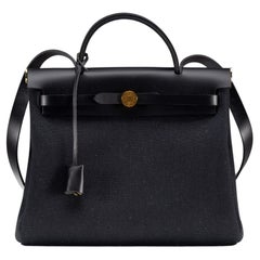 Hermes Herbag Zip Retourne 31 Black Vache Hunter Gold Hardware