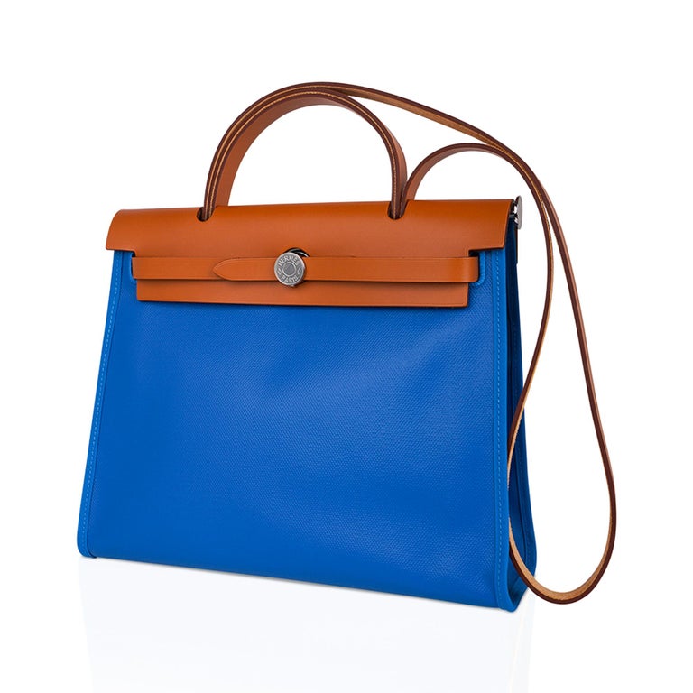 Hermès Limited Edition Bleu Royal Swift And Bleu Egee Toile