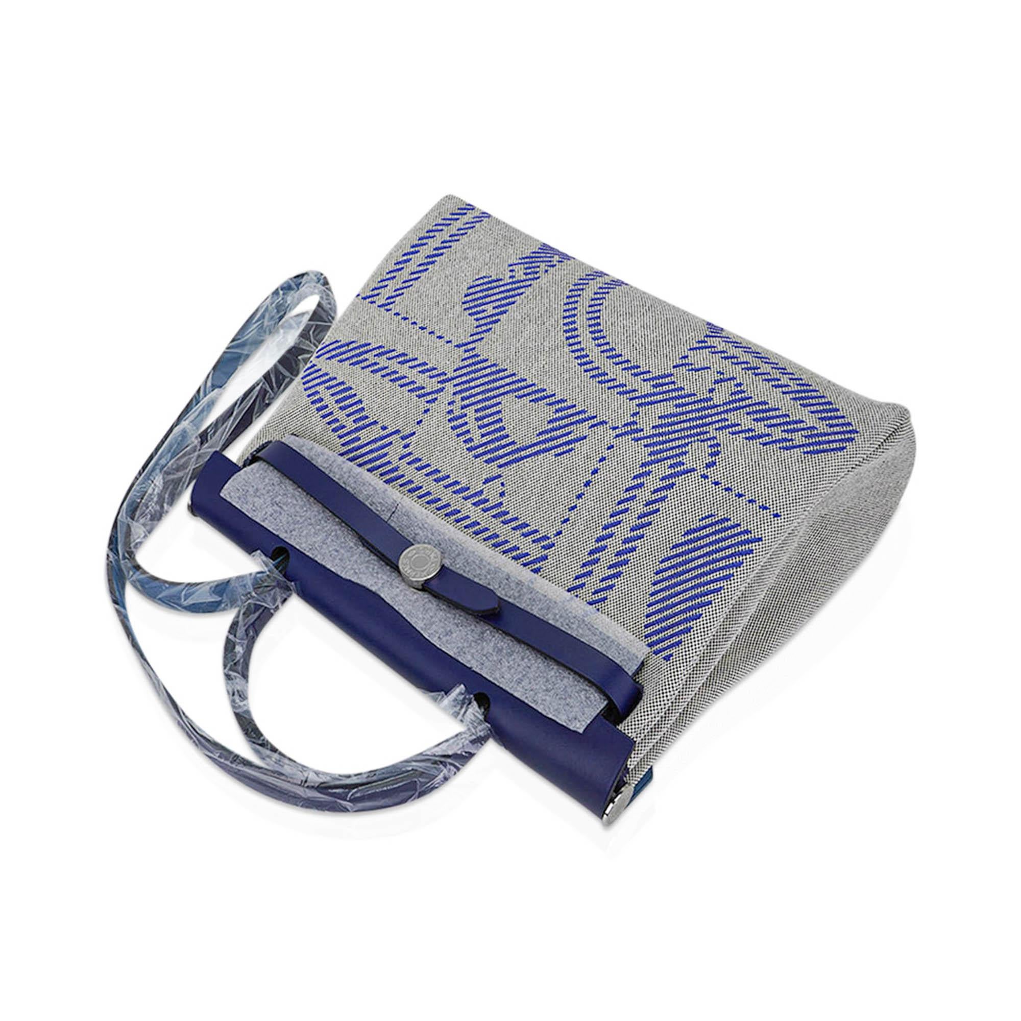 Hermes Herbag Zip Retourne 31 Brides de Gala Toile Blue Sapphire Vache Hunter 3