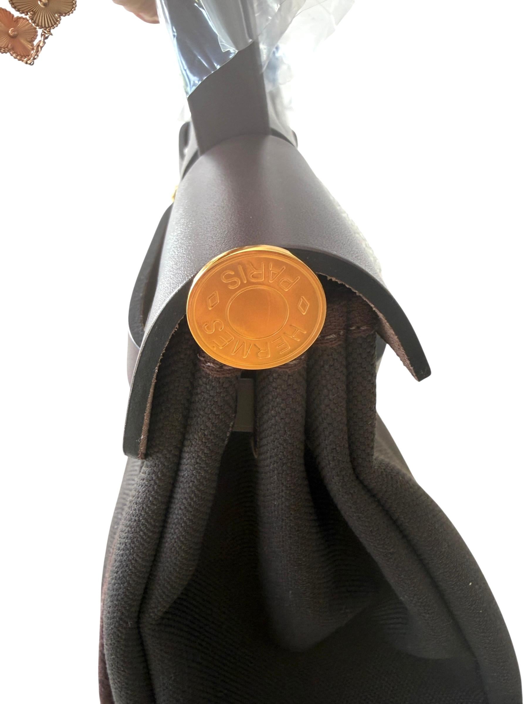 Hermès Herbag Zip Retourne 31 Dunkel Bronze/Ebene Gold Hardware im Angebot 1