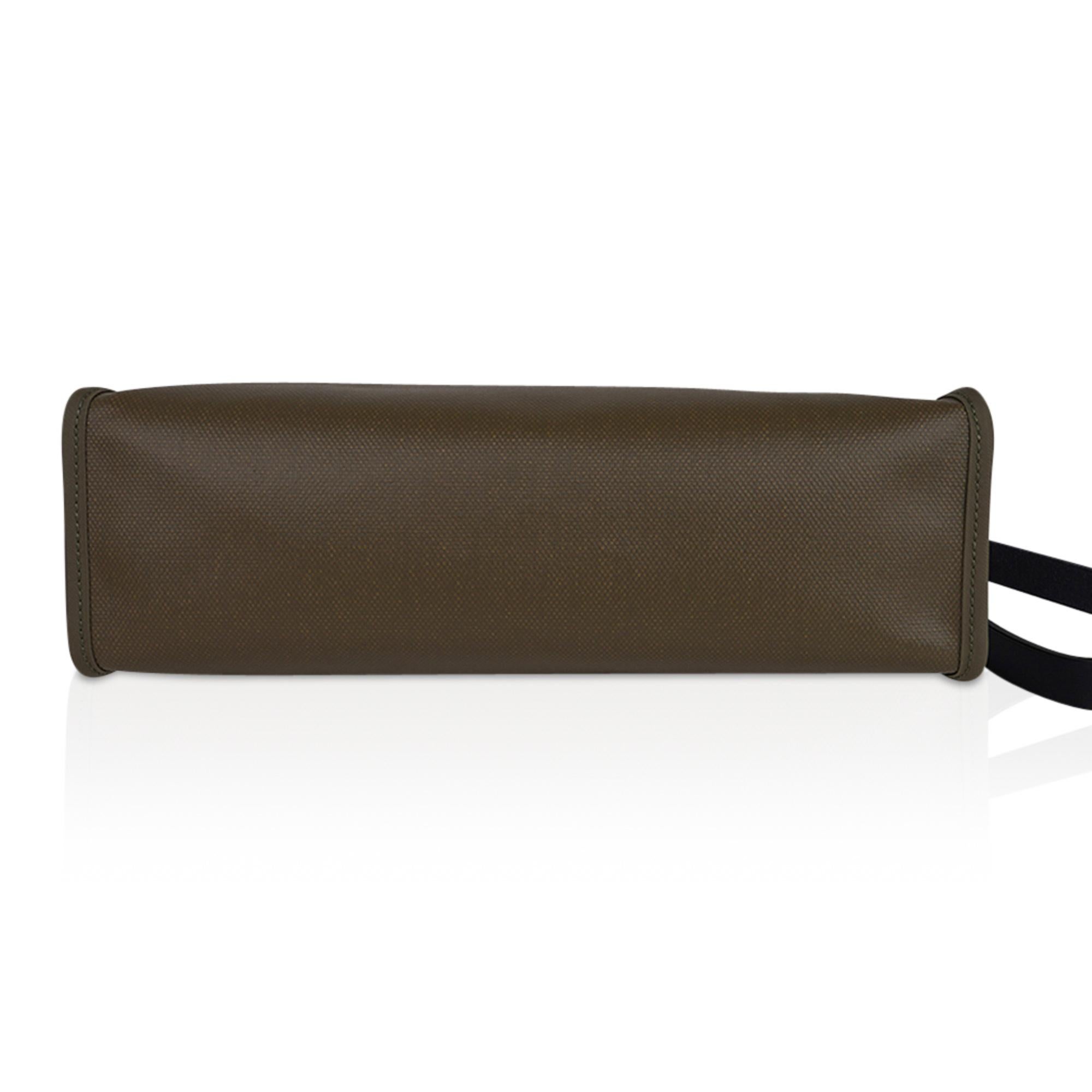 Hermes Herbag Zip Retourne 31 Khaki Berline/ Black Leather Palladium 7