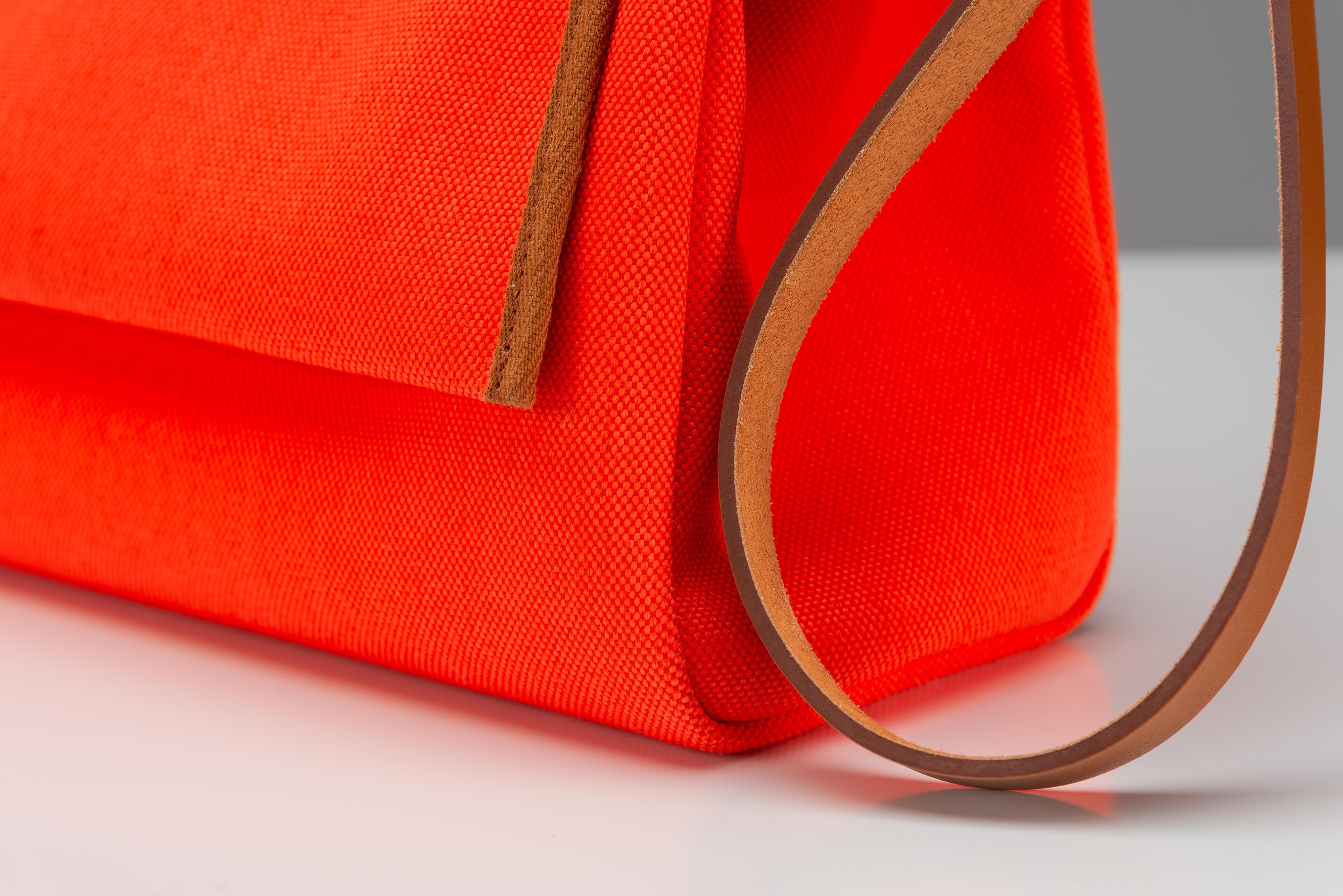 Hermes Herbag Zip Retourne 31 Orange Field/Fauve Gold Hardware For Sale 11