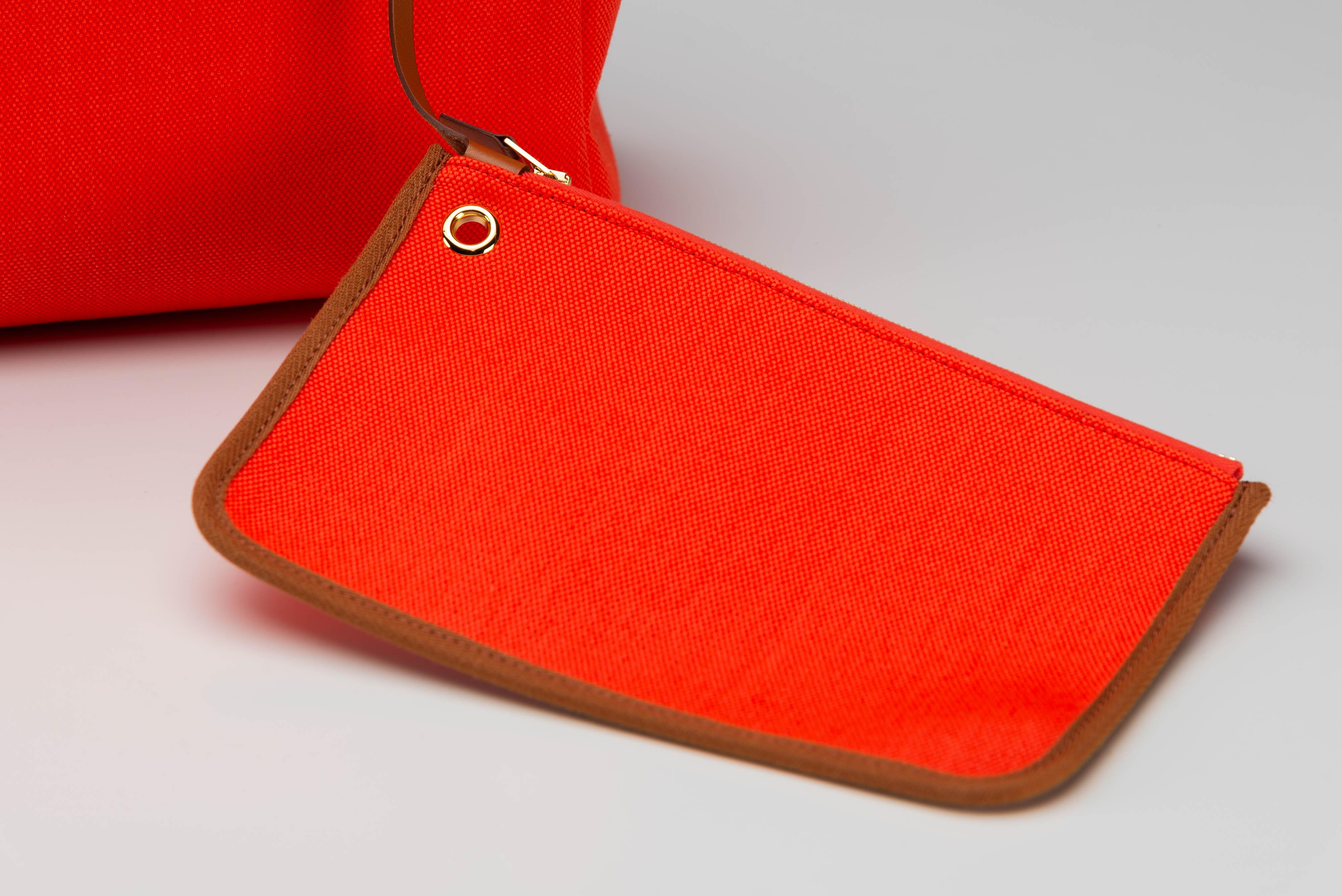Hermes Herbag Zip Retourne 31 Orange Field/Fauve Gold Hardware For Sale 14