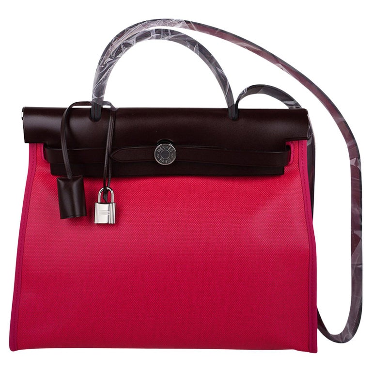 Hermès Rouge Sellier, Pale Mauve And Caban Tri-Color Epsom Mini