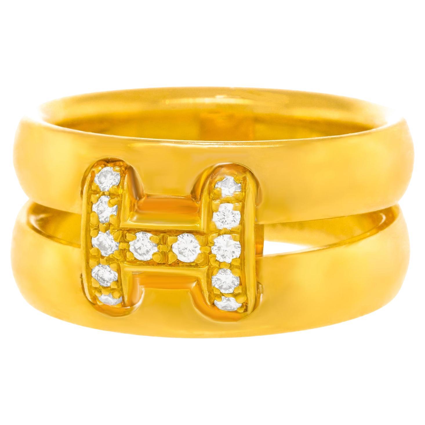 Hermès Hercules Diamond-Set Gold Ring