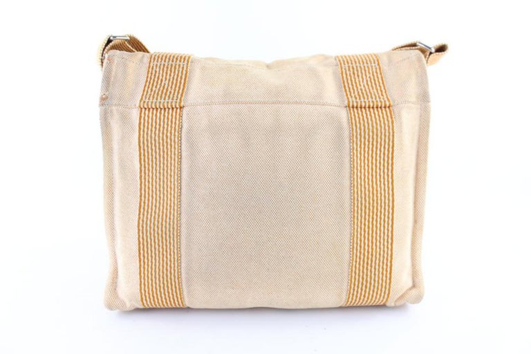 Hermès Herline 224186 Orange Canvas Messenger Bag For Sale at 1stDibs