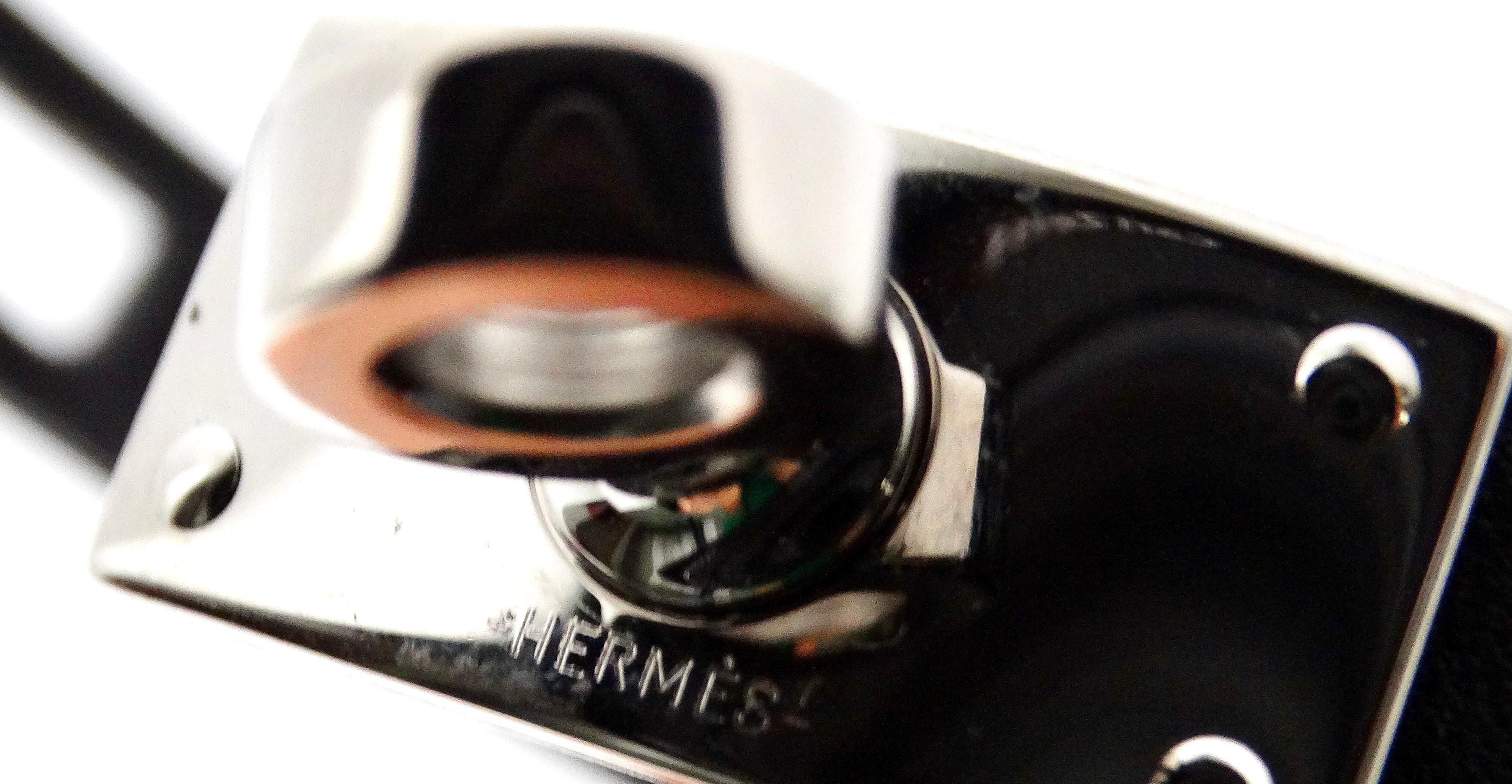 Hermes Clip Kelly en cuir de veau Swift noir en vente 1