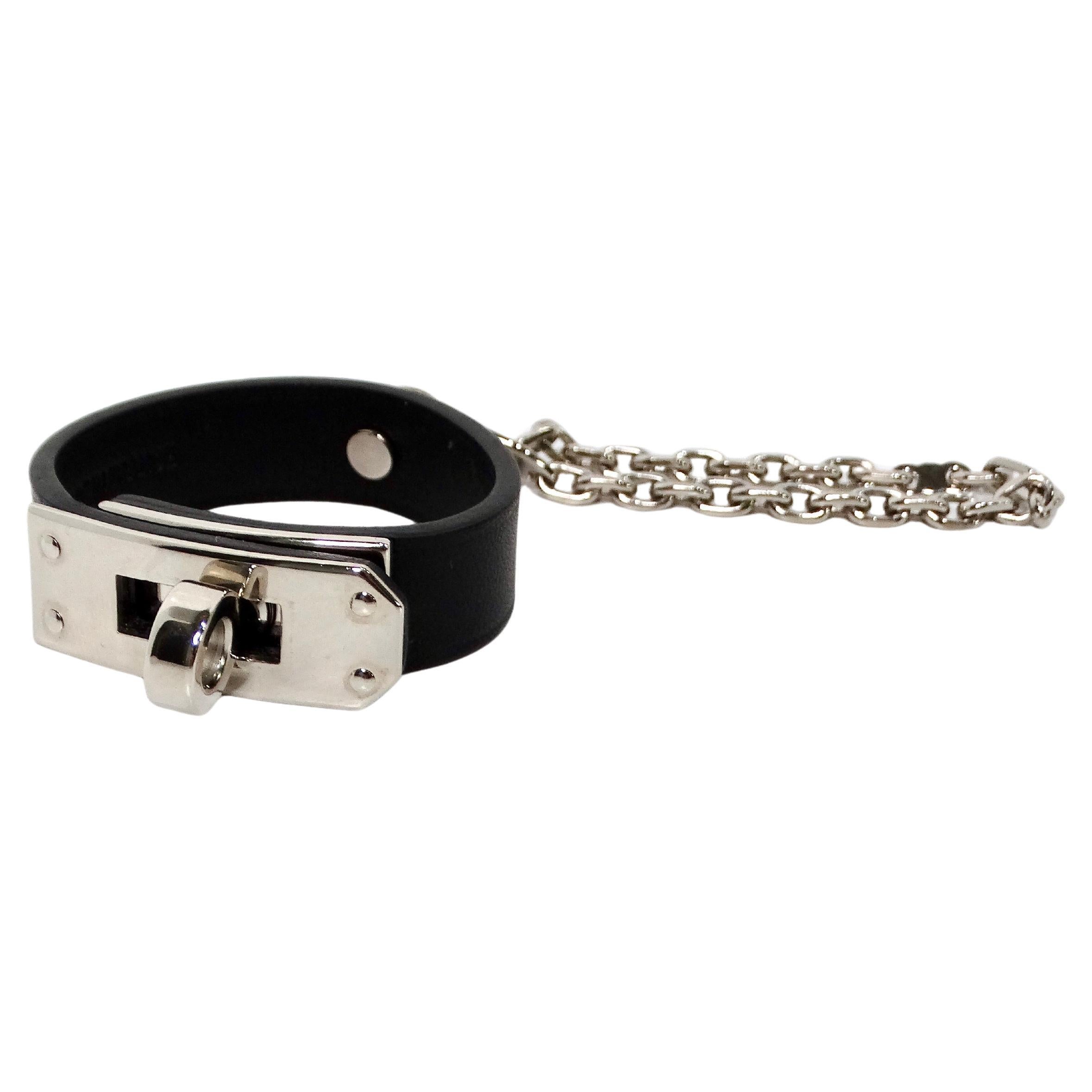 Hermes Clip Kelly en cuir de veau Swift noir en vente