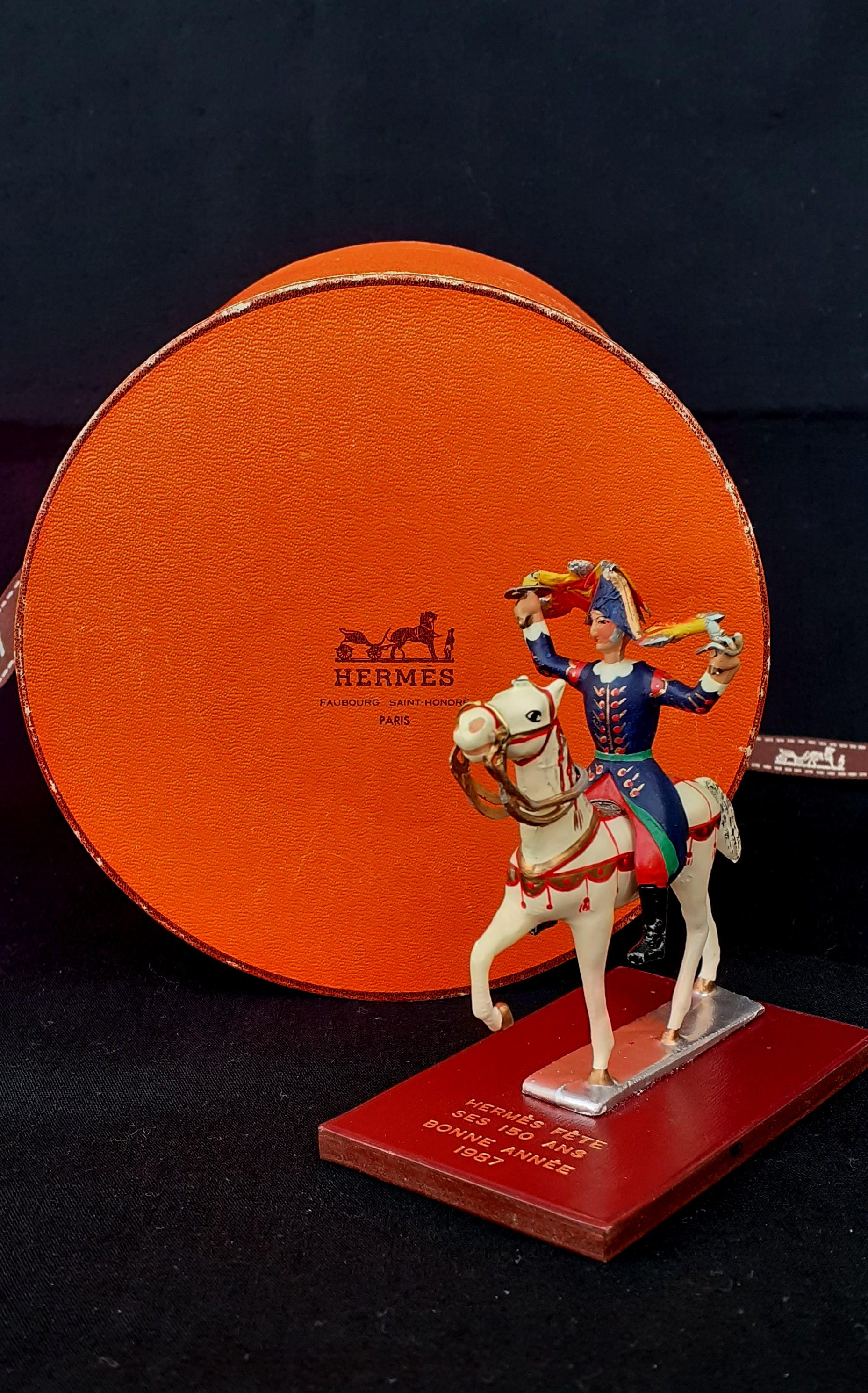 Hermès Hermès célèbre son 150e anniversaire de la figurine cheval cavalier 1837-1987 en vente 7
