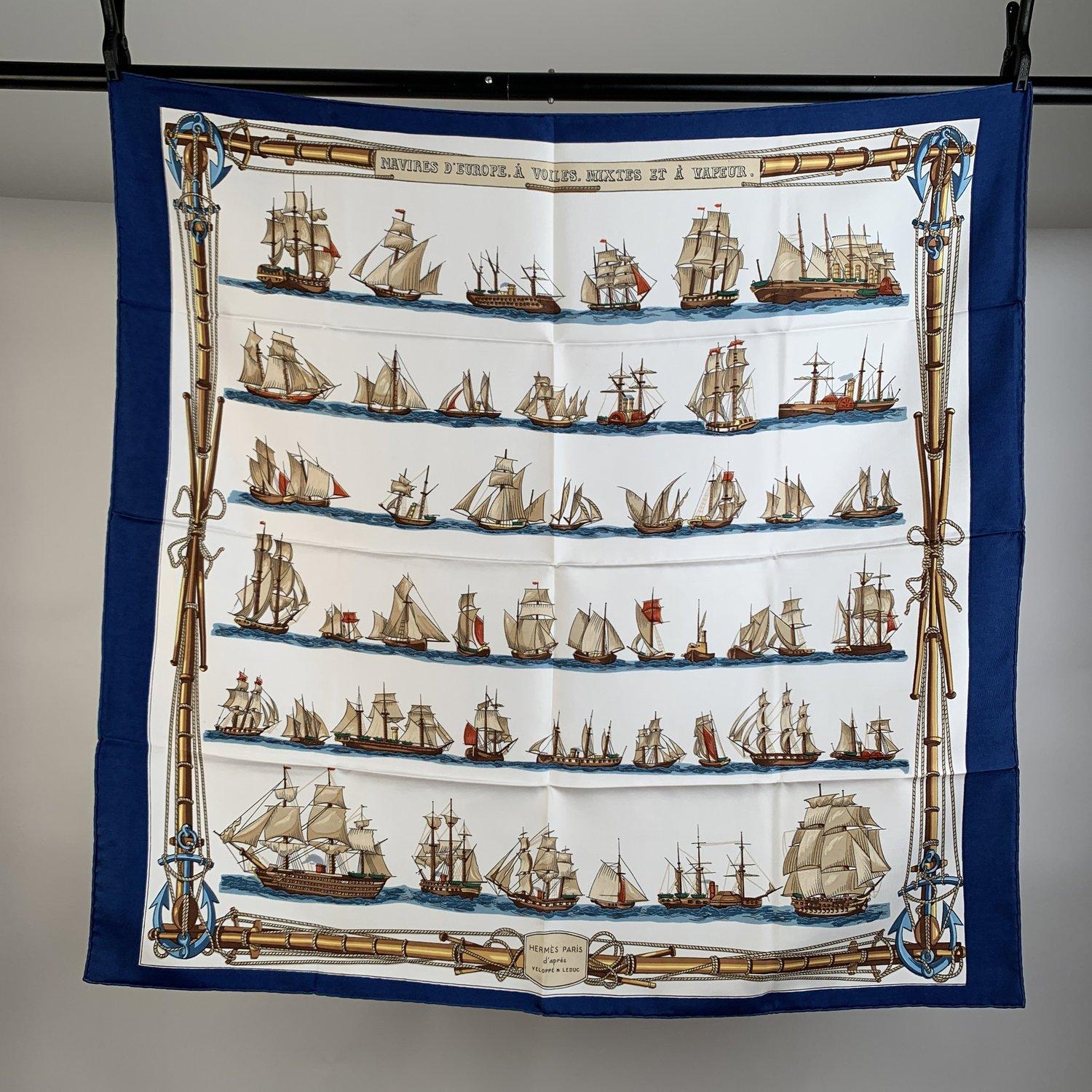 MATERIAL: Silk COLOR: Blue MODEL: Scarf GENDER: Women SIZE: 35 x 35 inches - 88,8 x 88, 8 cm COUNTRY OF MANUFACTURE: France Condition A - EXCELLENT Gently used. A couple of pulled threads due to normal use - Internal Ref: - 78349652-XXPM81 -