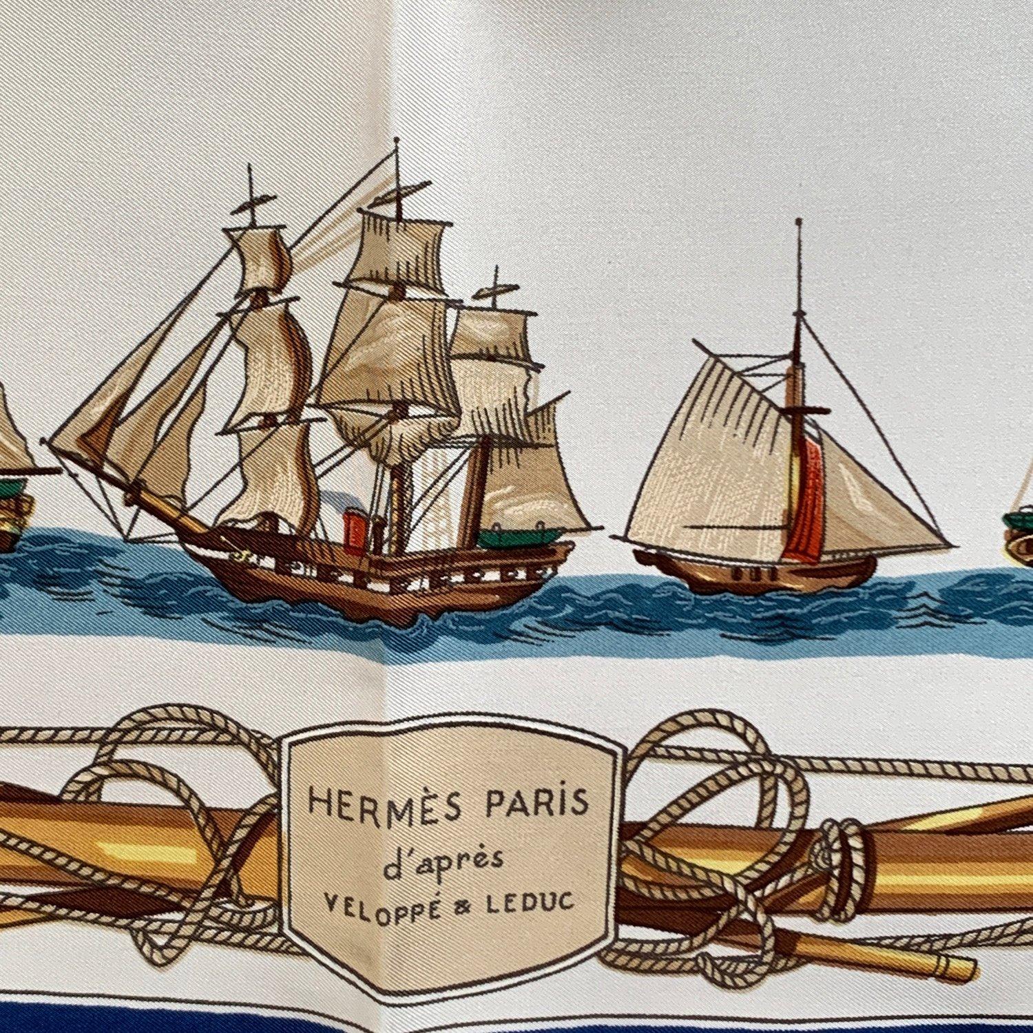 Women's Hermes Hermes Vintage Silk Scarf Navires d'Europe 1965 Francoise Heron