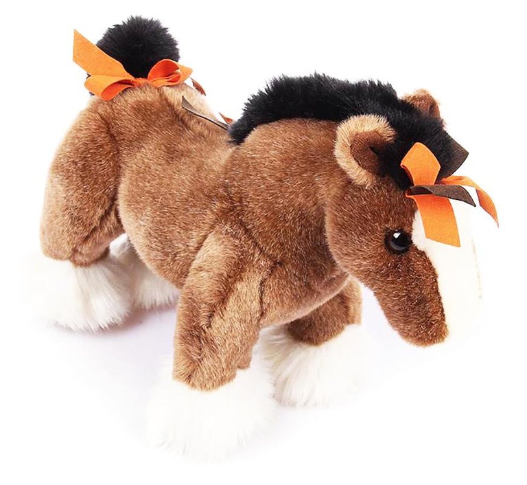Hermès Hermy Plush Horse Toy Brown Acrylic Italy Vintage For Sale at