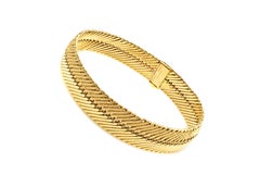 Hermes Herringbone Link 18 Karat Yellow Gold Bracelet