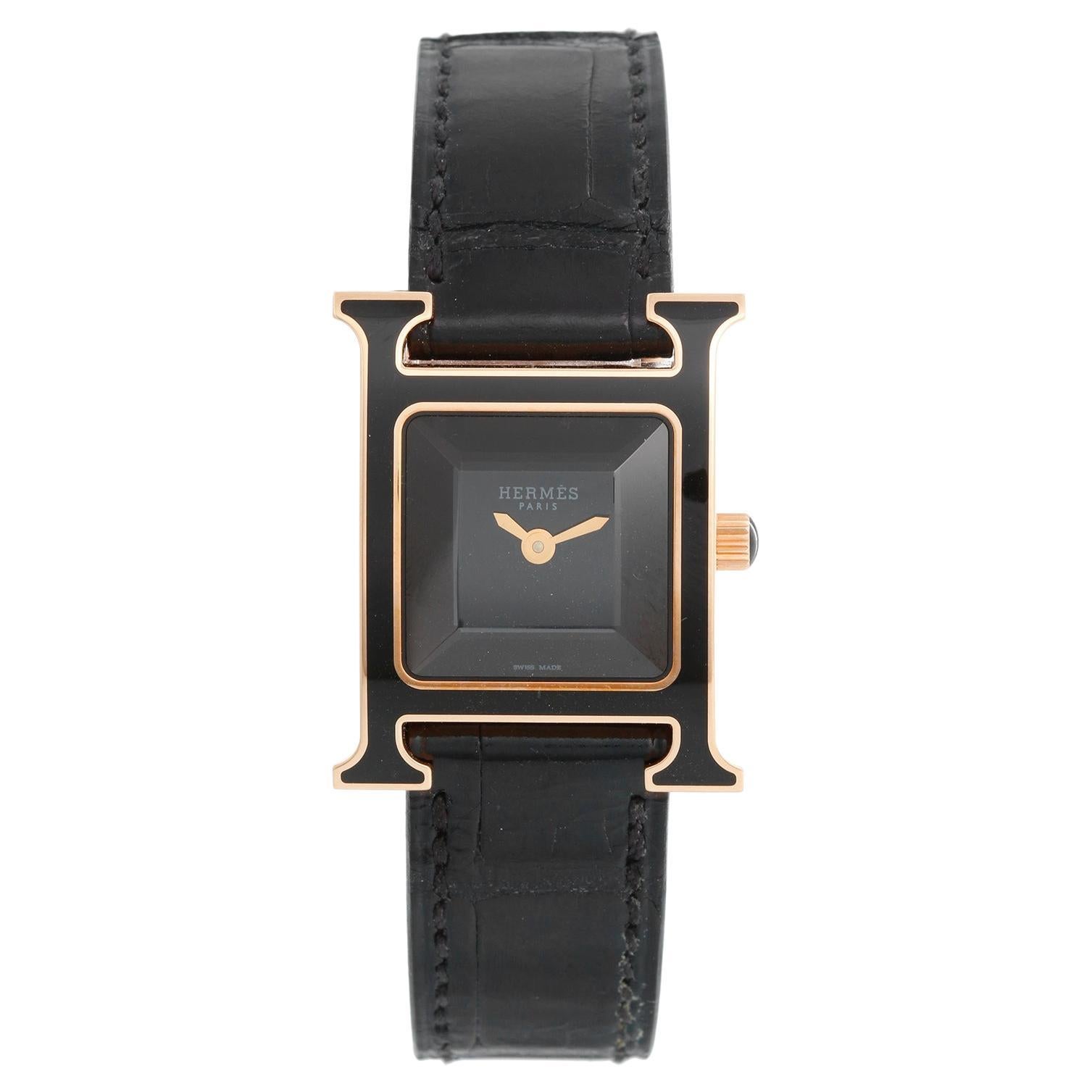 Hermes Heure H 18k Rose Gold Ladies Watch HH1.2706