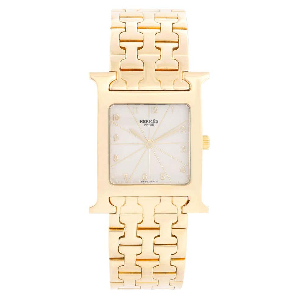 Hermes Yellow Gold Bracelet Watch at 1stDibs