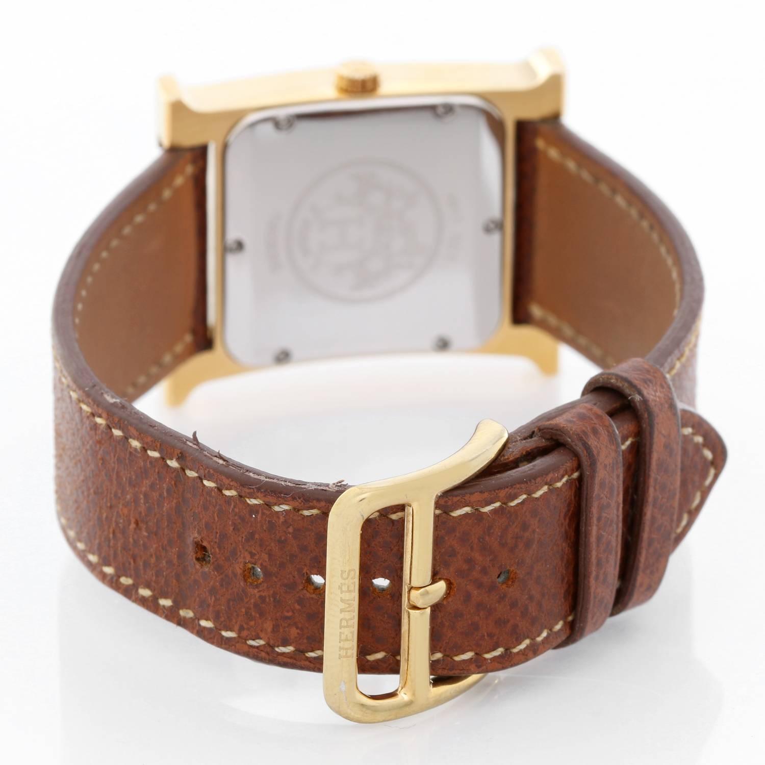 Hermes Ladies Gold-Plated Heure H Quartz Wristwatch Ref HH1.501 In Excellent Condition In Dallas, TX