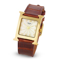 Hermes Heure H 18K Yellow Gold Watch