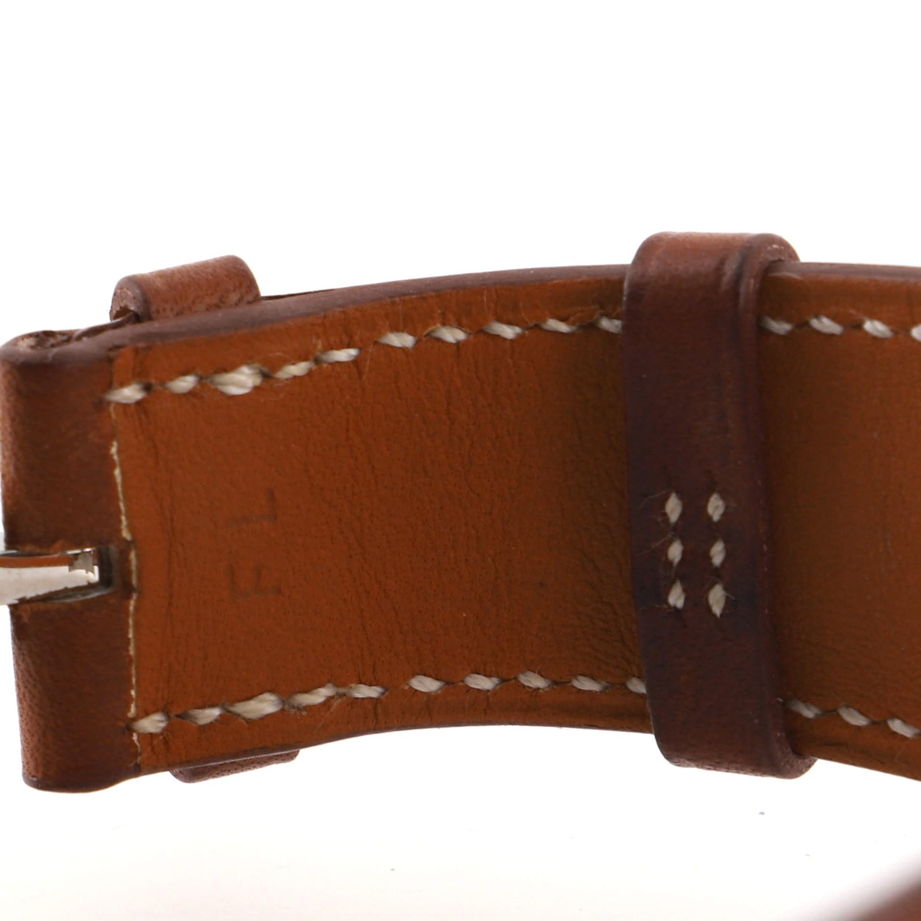 Hermes Heure H Automatikuhr Edelstahl und Leder 32 4