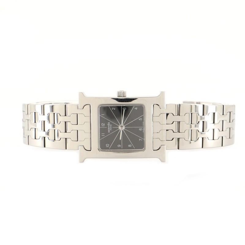 Women's or Men's Hermes Heure H Quartz Watch Stainless Steel 21