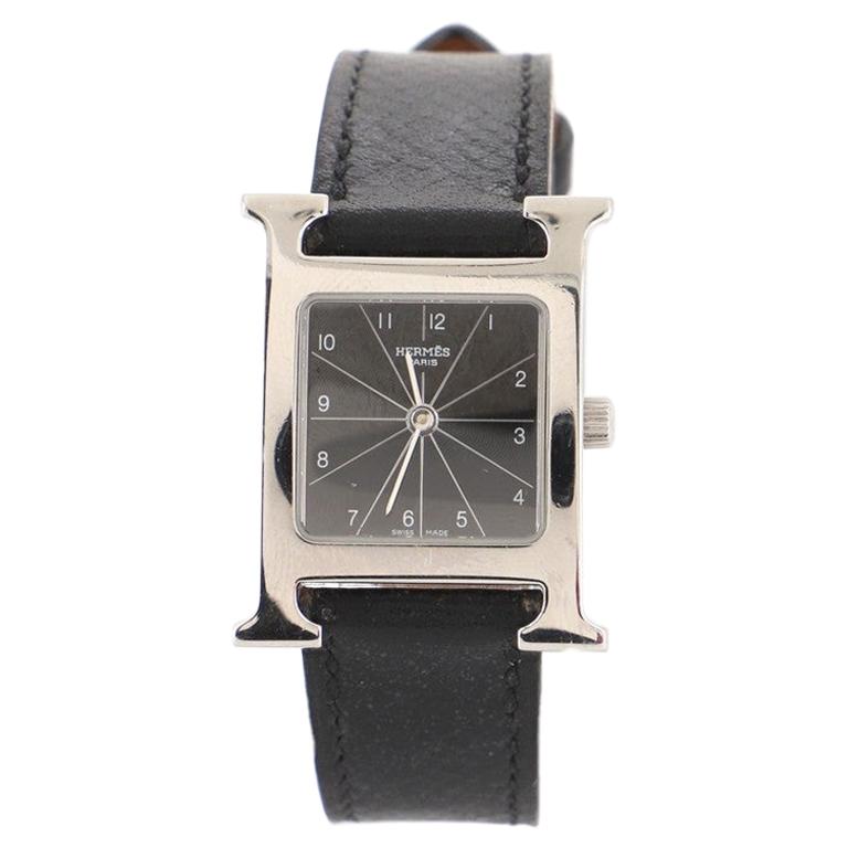 Hermes Heure H Quartz Watch Stainless Steel and Leather