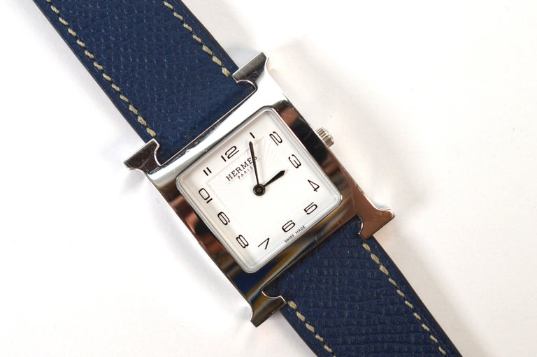 Hermes Heure H Stainless Steel Wrist Watch w Blue Jean  display picture 1
