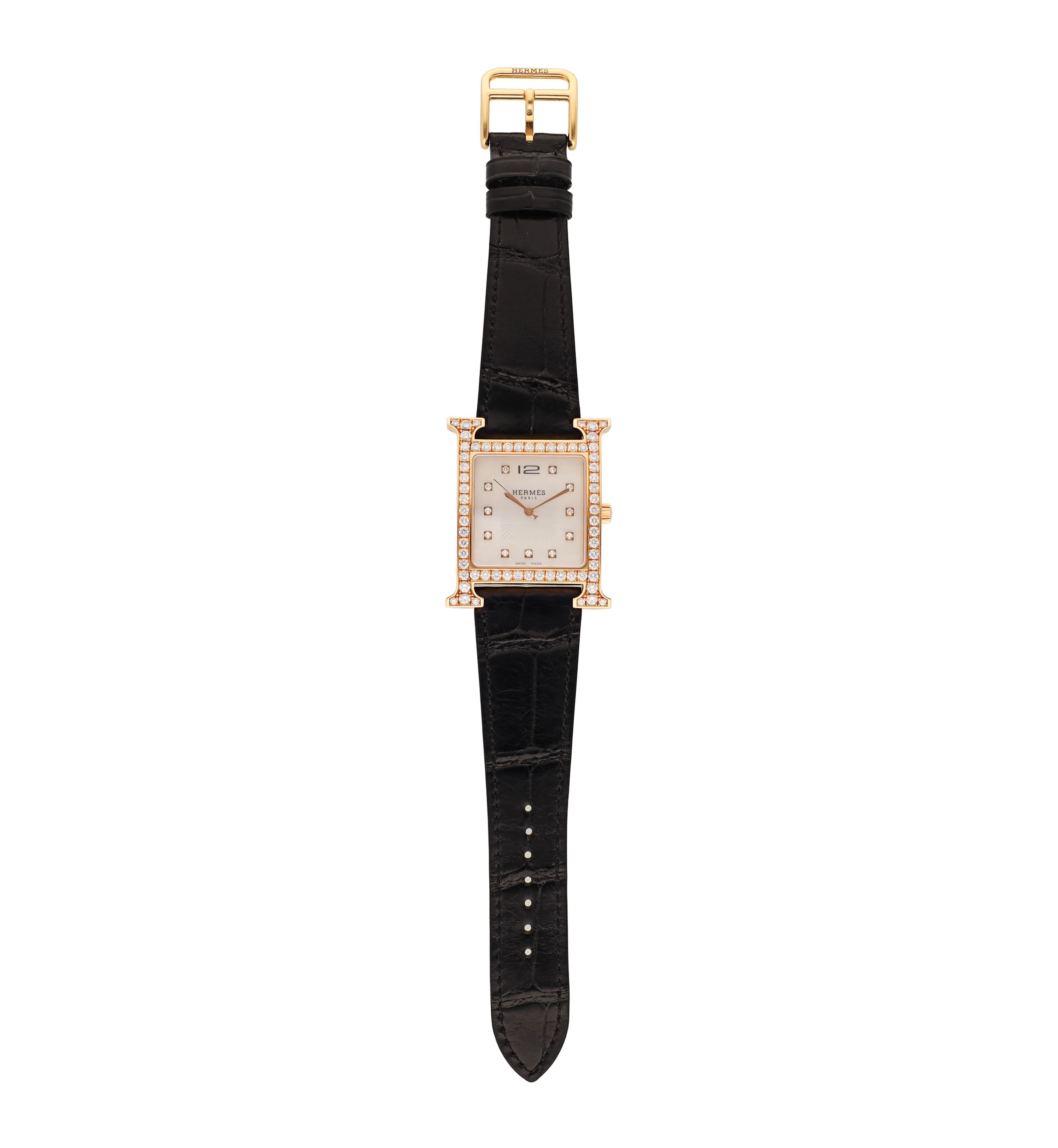 Round Cut HERMES Heure H Tres Grand Modele Watch For Sale