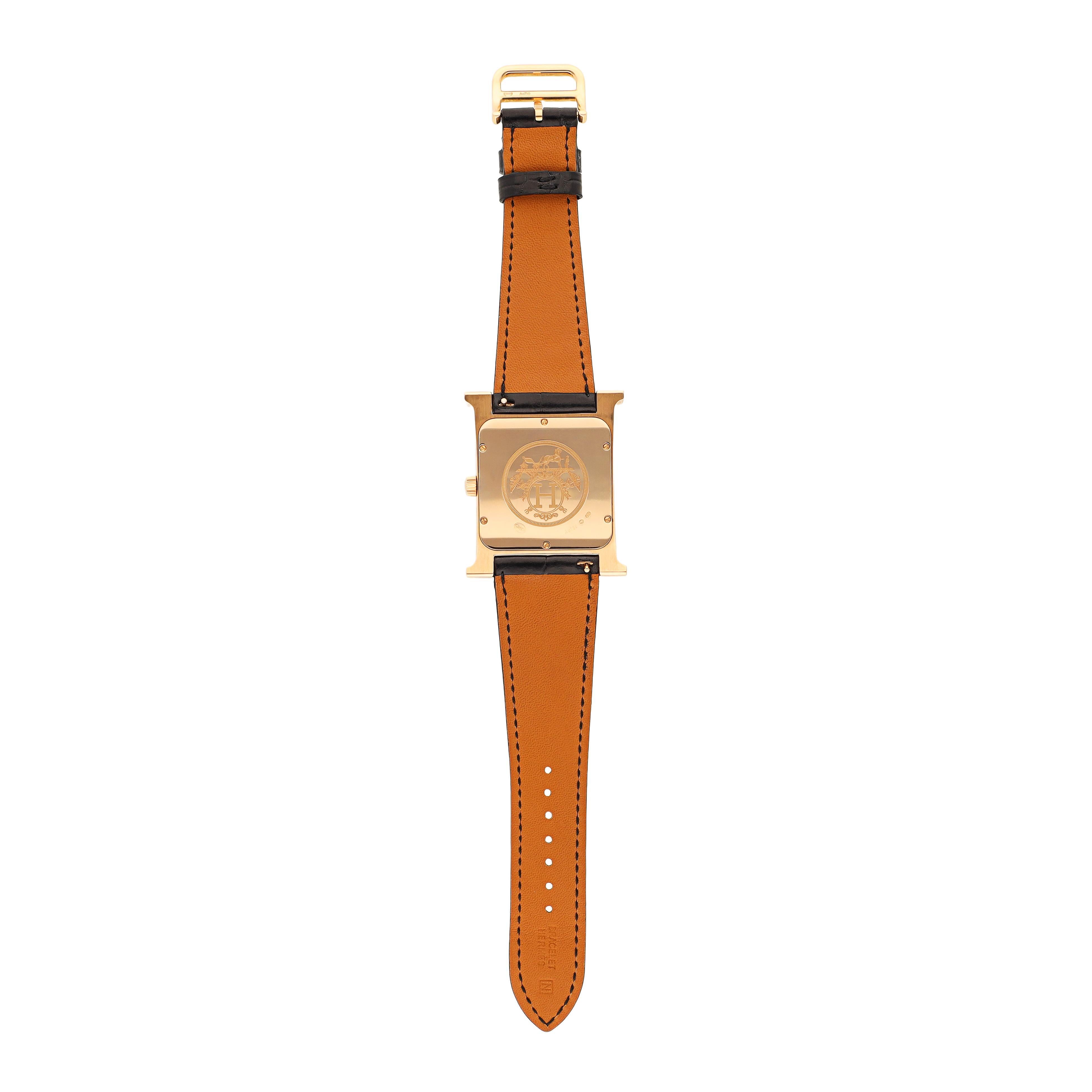HERMES Heure H Tres Grand Modele Watch In Excellent Condition For Sale In New York, NY