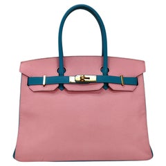 Hermès Berry Rose Crocodile 30 cm Touch Birkin For Sale at 1stDibs