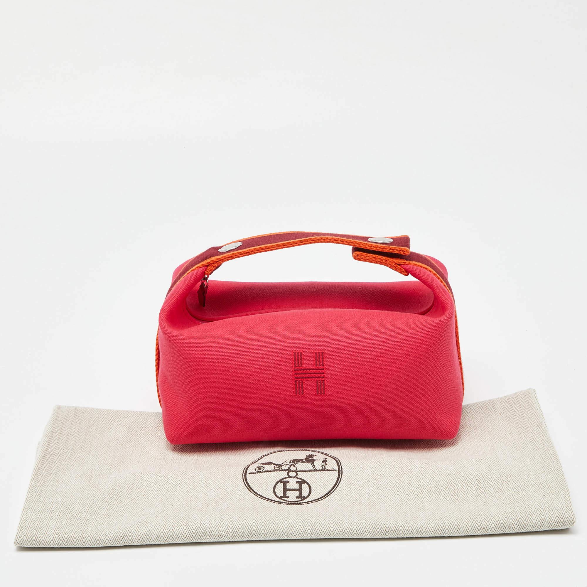 Hermes Hibiscus Canvas Small Bride-a-Brac Pouch 6